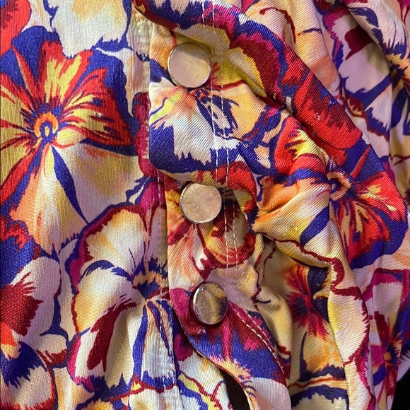 Rabanne Floral Ruched Mini Short-Sleeve Dress, EU 36 - Picture 13 of 13